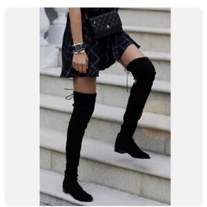 Charles David Black Leather‎ Over The Knee Boots Size 7.5